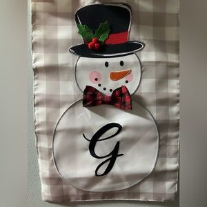 Snowman garden flag